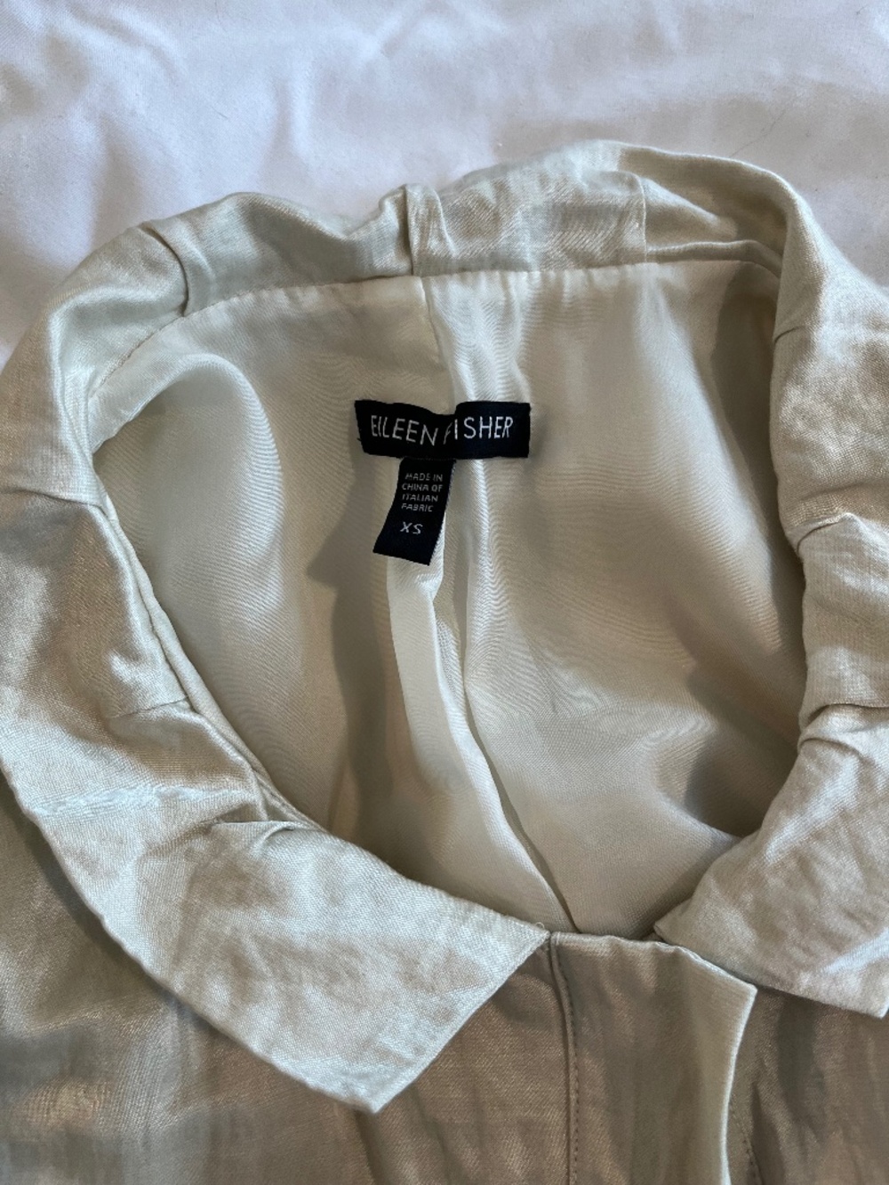 Eileen Fisher crushed silk tunic in ivory - Picture 4 of 4